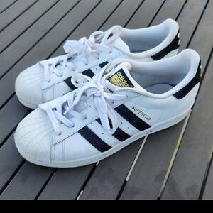 Adidas Superstar White Black Athletic Shoes